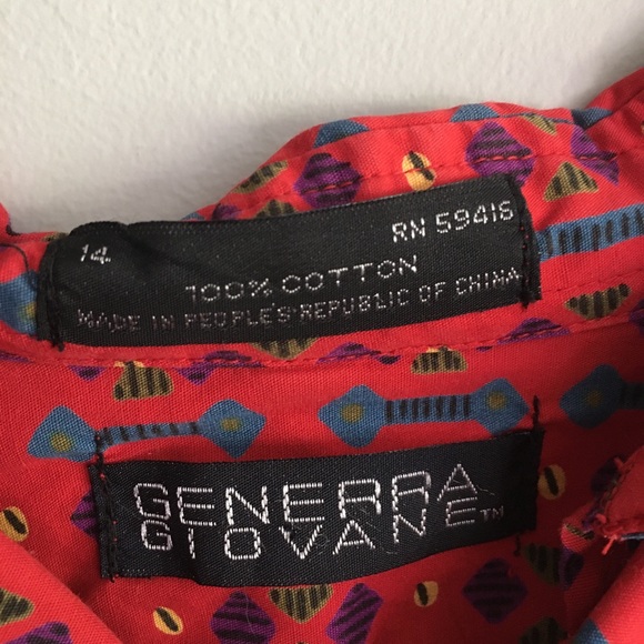 Vintage western red patterned button down - Picture 3 of 5